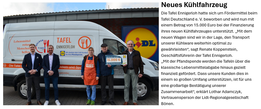 LIDL-Kunden spenden 15.000 Euro